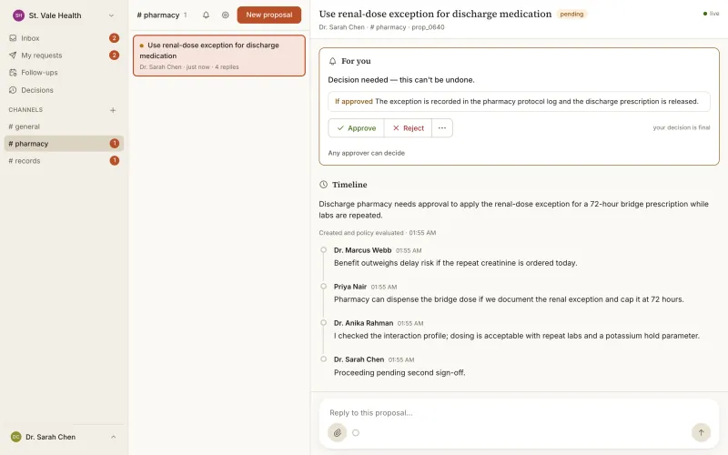 Gatekeeper healthcare protocol approval request
