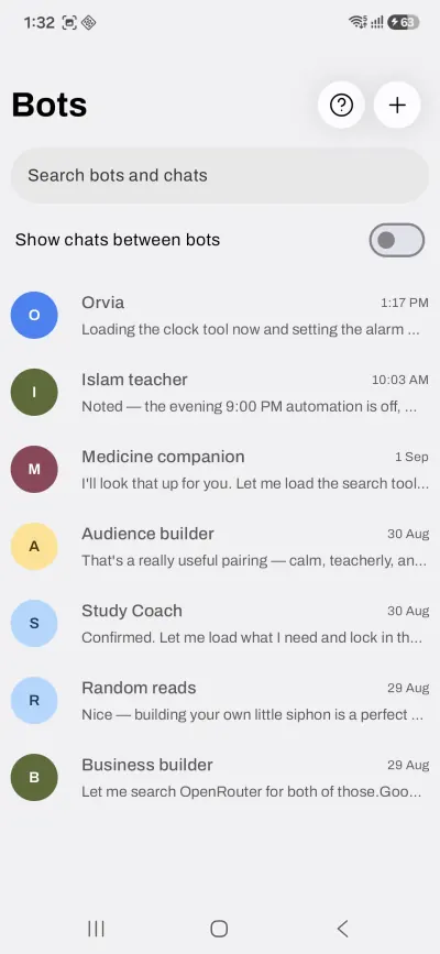 Orvia bots for focused assistants and conversations