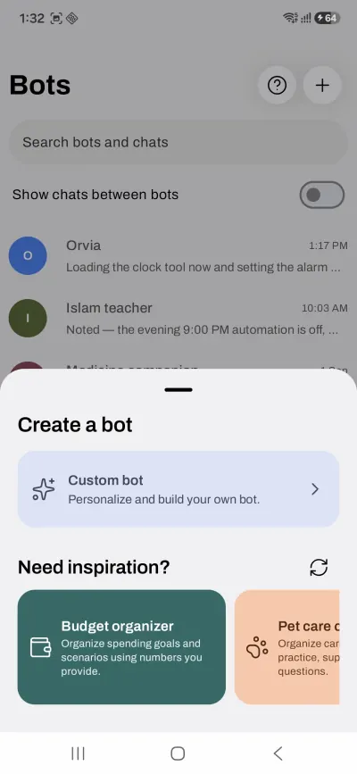 Create a bot in Orvia